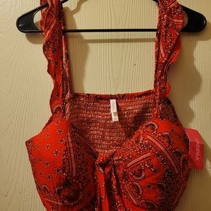 Red bandue top
